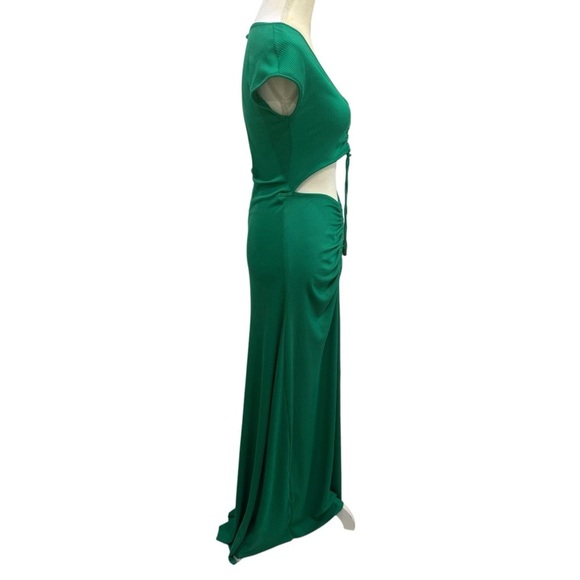Agua Bendita Ailana Dress Green Maxi Size Medium Cut-Out Midriff NEW $250 - Picture 7 of 16